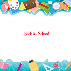 School Supplies Icons On Frame, Back to school, Educational, Stationery, Book, Children, School Supplies, Educational Subject, Objects, Icons