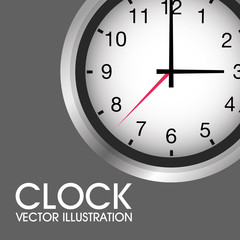 Clock icon object, time concept vector design