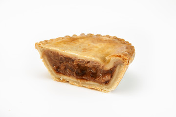 Savoury meat pie with a beef steak filling
