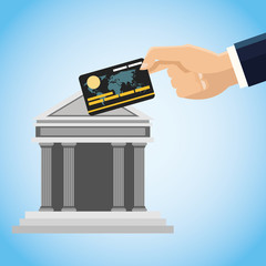 money illustration over blue background design