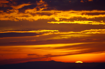 sunset over the mountain