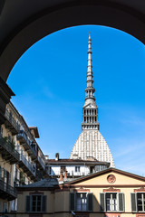 Fototapeta na wymiar The Mole Antonelliana in Turin, Italy 