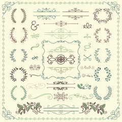 Colorful Hand Drawn Decorative Doodle Design Elements