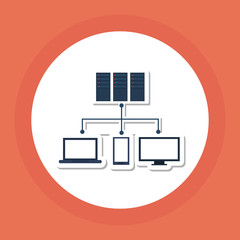 colored data center graphic design, vector illustration