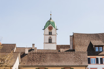 Rheinfelden, Stadt, Kirche, St. Martin, Kirchturm, Sommer, Schweiz 