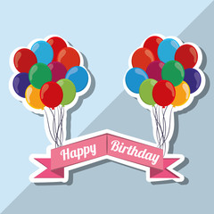 Naklejka premium colored balloons icon, vector illustration