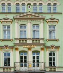 Houses in the old town of of Karlovy Vary, Czech Republic