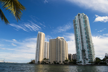 Fototapeta na wymiar Seascape with skyscrapers in Bayside