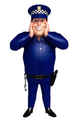 3D Rendered illustration of Police funny pose