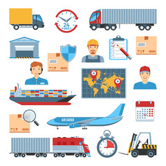 Logistics icons set