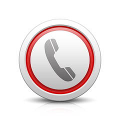 Phone – Light gray button with reflection & red