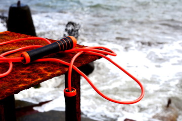 jump rope on metal.