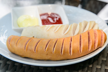 Grilled German sausage