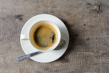 Espresso coffee in a short glass