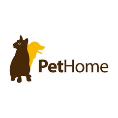 Cat And Dog Shadow Logo