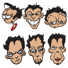 bunch of cartoon faces