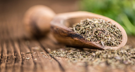 Dried Thyme (close-up shot)