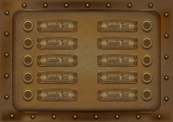 10 metallic background banners with buttons and rivets.vector illustration
