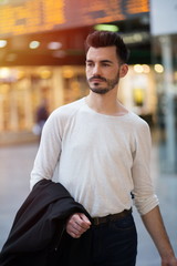 young man traveling