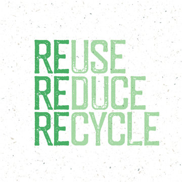 "Reuse, reduce, recycle". Conceptual typography design with Reus