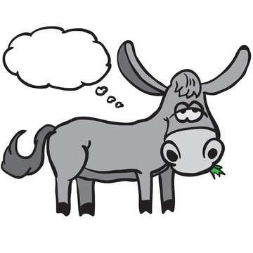 donkey with thought bubble