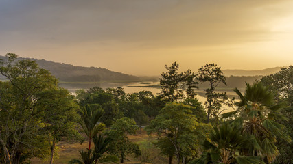 Fototapeta na wymiar Chagres River in Panama at Dawn