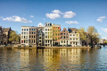 Fototapeta na wymiar Traditional old buildings in Amsterdam, the Netherlands