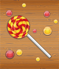 Vector illustration with candy. 
