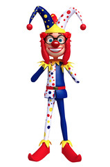 3D Rendered illustration of slim clown funny pose