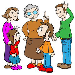 family talking