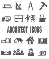 Architect Flat icon set - EPS 10 vector