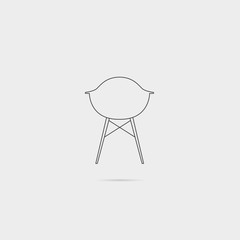 Thin Line Vector Icon – Chair