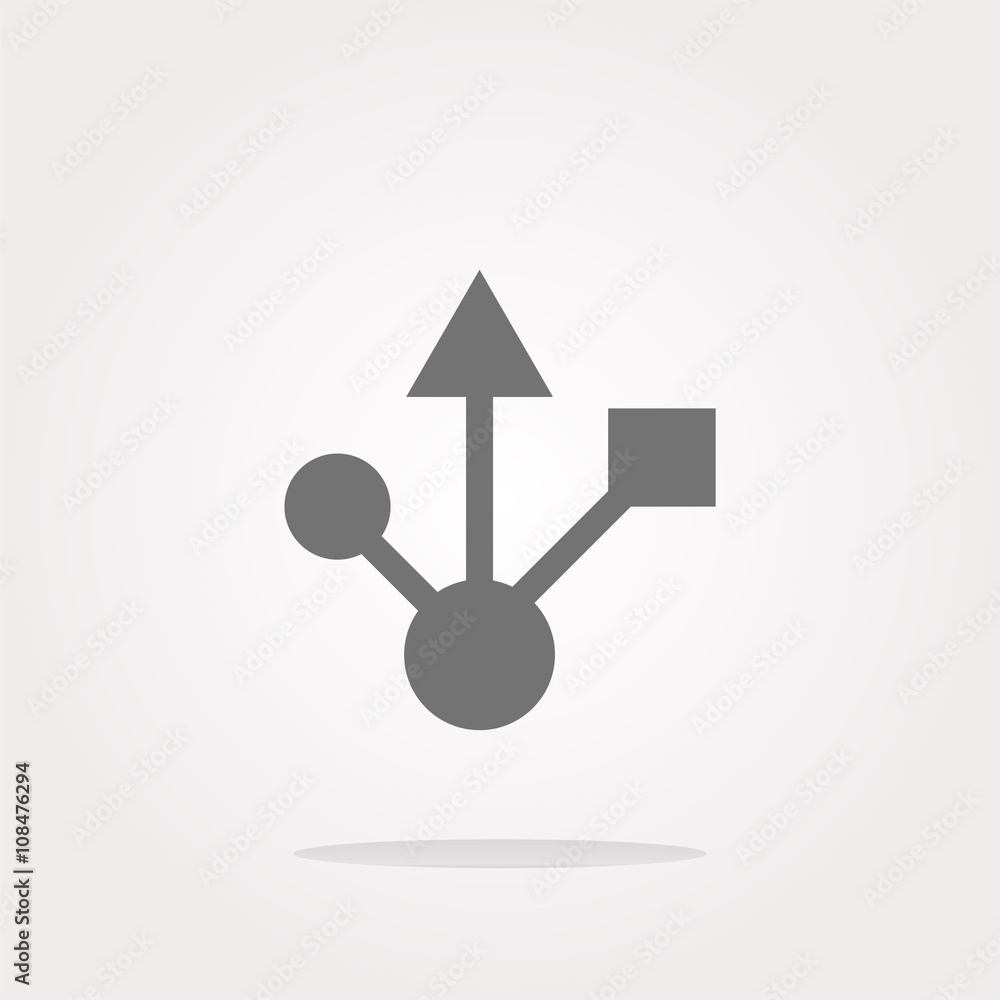 Poster vector usb 2.0 or 3.0 sign icon on glossy button