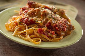 Chicken Parmesan with Linguine