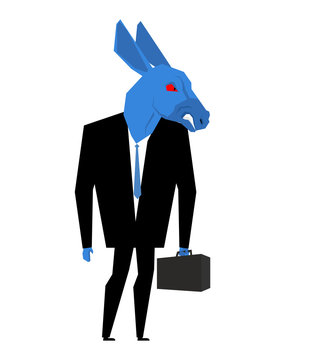  Donkey businessman. Metaphor of Democratic Party of United Stat