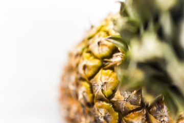 Closeup of Fresh pineapple in Bright Studio