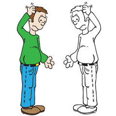 man scratching his head