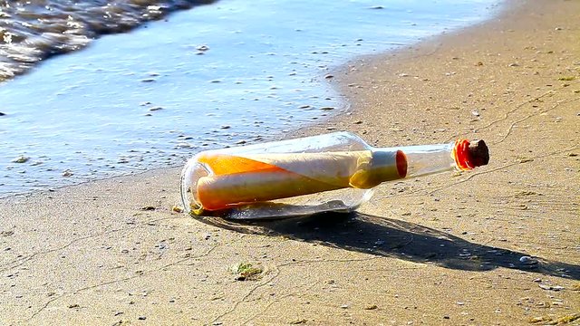 Flaschenpost Am Strand