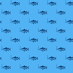 Icono plano patrón con pesca #1