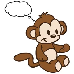 Fototapete Affe monkey with thought bubble