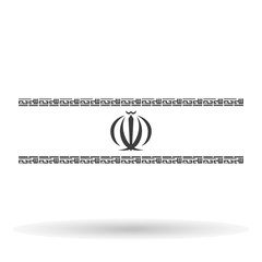 Iran flag icon element, the coat of arms of Iran, stylish vector illustration