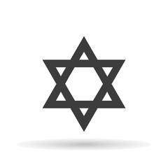 Star of David on a white background isolated, vector illustration