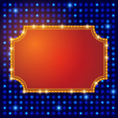Shining background with retro casino light banner