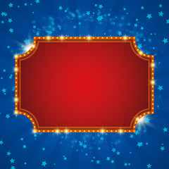 Shining background with retro casino light banner