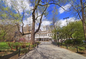 Alley to City Hall in City Hall Park in Lower Manhattan