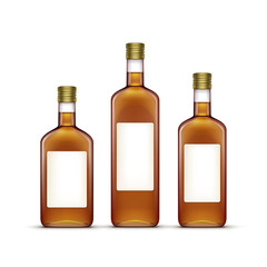 Vector Set of Alcohol Alcoholic Beverages Drinks Whiskey Glass Bottles