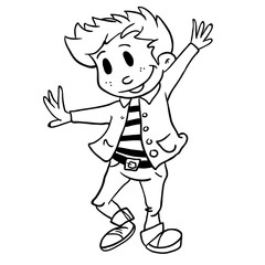 simple black and white boy dancing