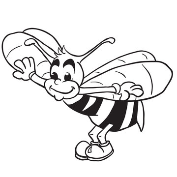 simple black and white bee