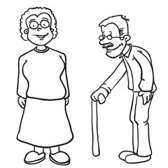 simple black and white grandparents