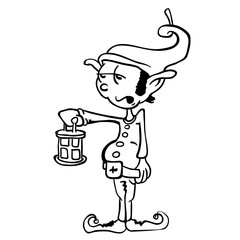 simple black and white leprechaun